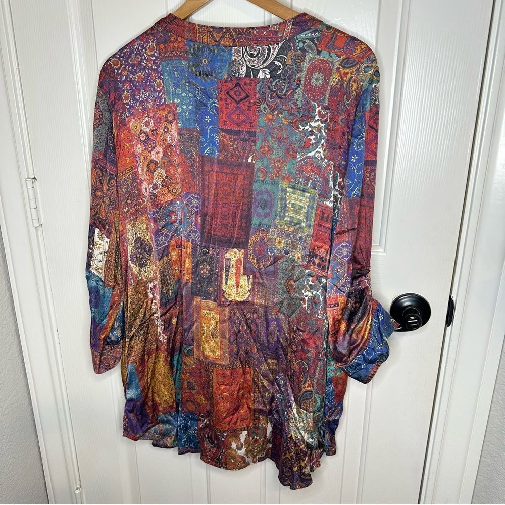 John Mark Multicolor Patchwork Tunic W/ Pockets S… - image 4
